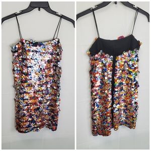 Beautiful Haus Alkire Designer Colorful Sequin Mini Dress Size 4